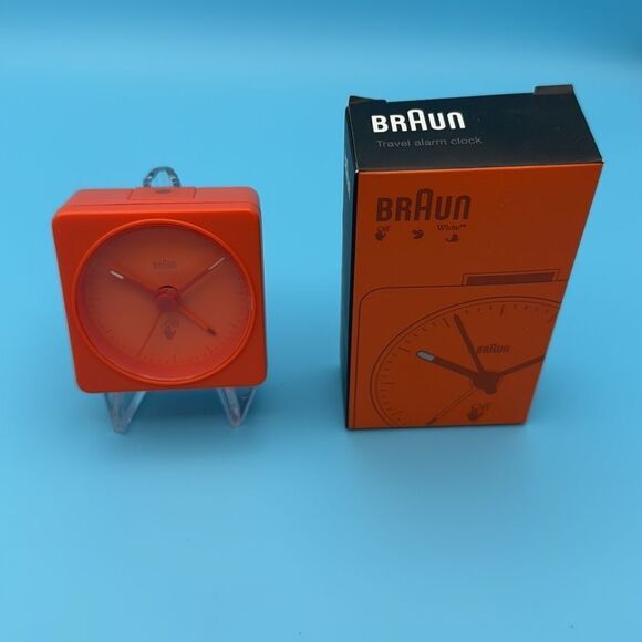 NEW-Off-White™ x Braun Limited Edition Travel Analogue Alarm Clock - Orange - Picture 3 of 6